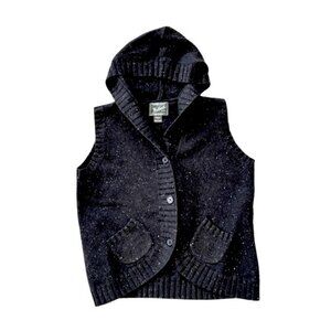 Vintage Woolrich rabbit hair blend hooded black sweater vest. Women's size L